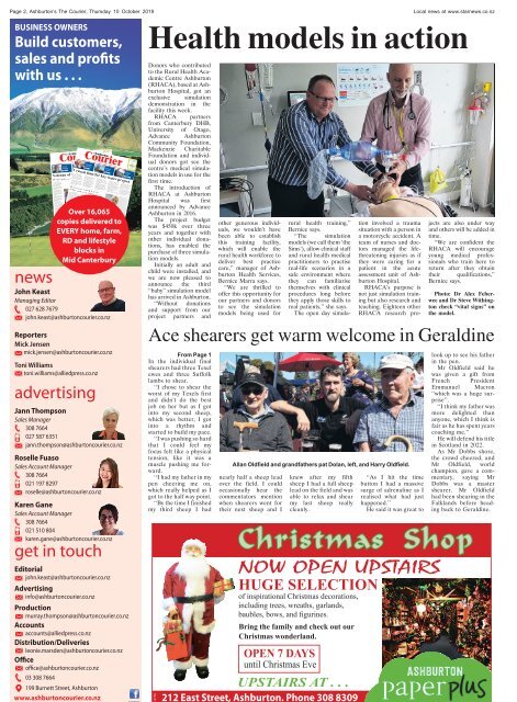 Ashburton Courier: October 10, 2019