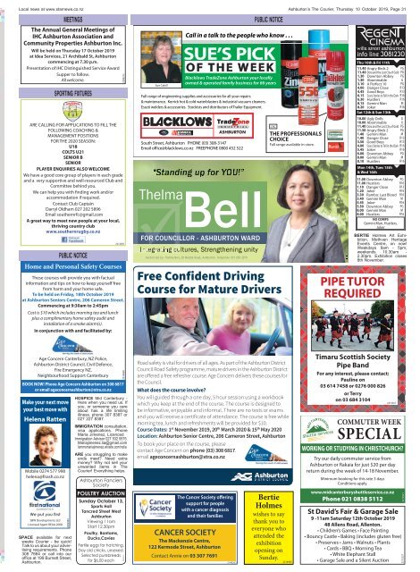 Ashburton Courier: October 10, 2019