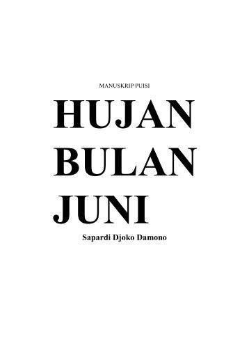 Sapardi DJoko Damono-Hujan Bulan Juni