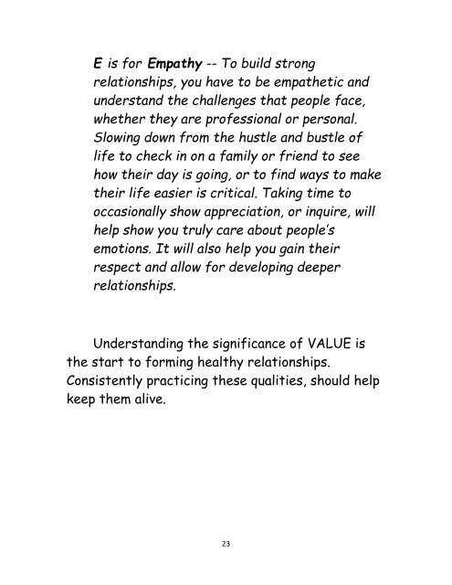 Valuing Relationships