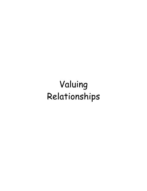 Valuing Relationships
