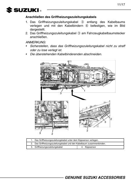 HEATER SET, GRIP INSTALLATION INSTRUCTIONS  DL650AL7 XAL7  57100-28840