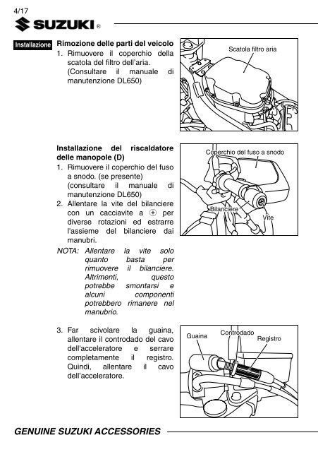 HEATER SET, GRIP INSTALLATION INSTRUCTIONS  DL650AL7 XAL7  57100-28840