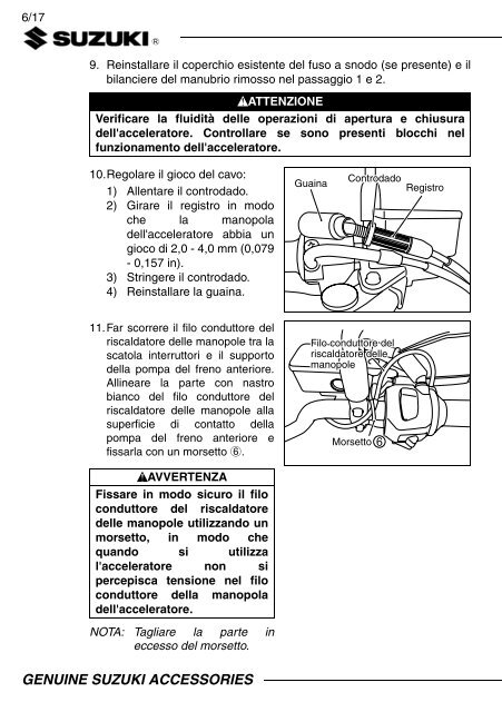 HEATER SET, GRIP INSTALLATION INSTRUCTIONS  DL650AL7 XAL7  57100-28840