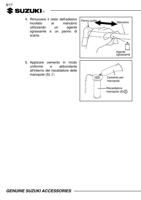 HEATER SET, GRIP INSTALLATION INSTRUCTIONS  DL650AL7 XAL7  57100-28840