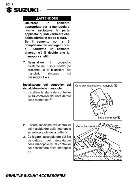 HEATER SET, GRIP INSTALLATION INSTRUCTIONS  DL650AL7 XAL7  57100-28840