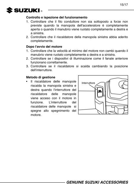 HEATER SET, GRIP INSTALLATION INSTRUCTIONS  DL650AL7 XAL7  57100-28840