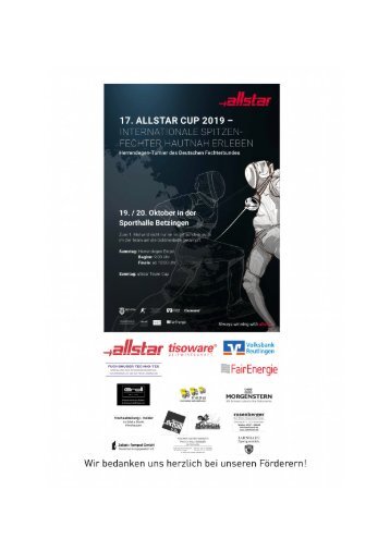 17. ALLSTAR CUP 2019 TSG Fechten Reutlingen