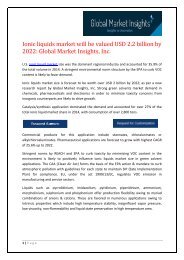 Ionic liquids market Share, Segmentation, Report 2022