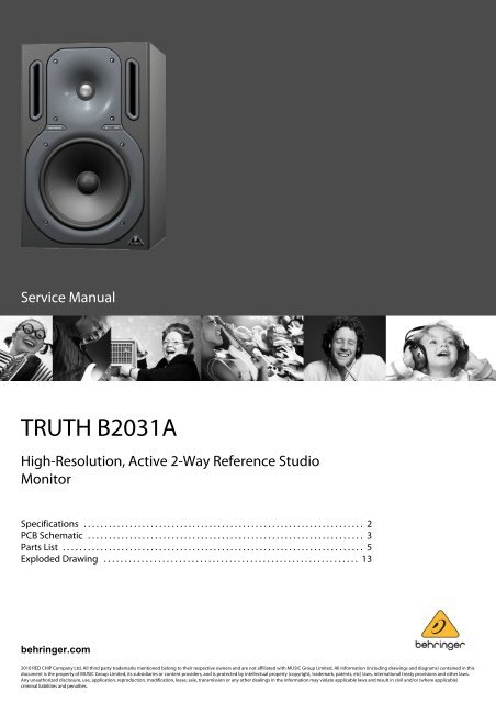 Behringer P0252 B2031A Service Manual