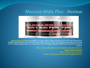 Massive Male Plus - No Side-Effects For Male Enchenment 