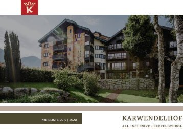Preisliste 2019 | 2020 Hotel Karwendelhof