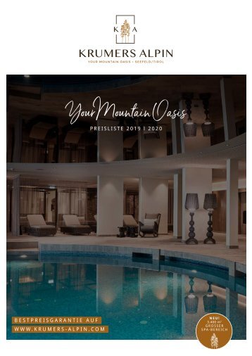 Krumers Alpin | Preisliste 2019 | 2020