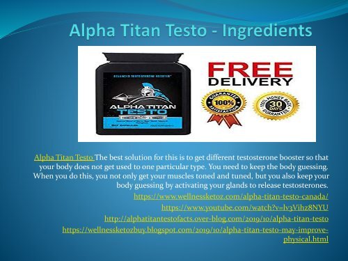 Alpha Titan Testo - More Energy To Go Long Night