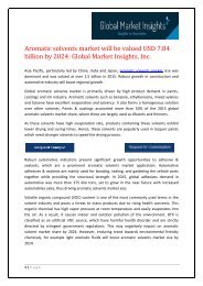 Aromatic solvents market Share, Segmentation, Report 2024