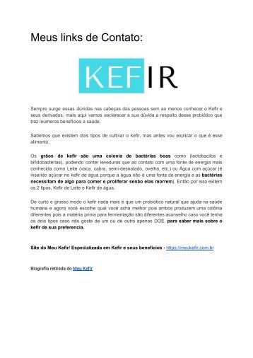 Biografia - Meu Kefir Probiótico