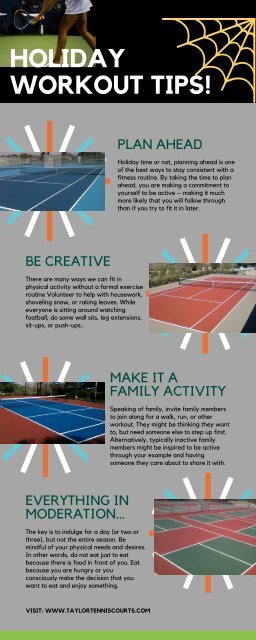 Tennis Court Contractor in Los Angeles - Holiday Workout Tips