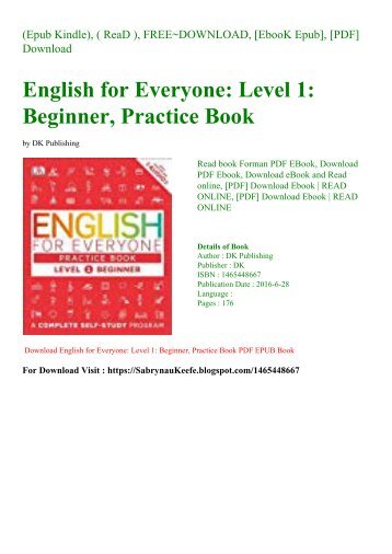R.E.A.D. [BOOK] English for Everyone Level 1 Beginner  Practice Book [Free Ebook]