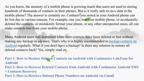 How to Restore Contacts on Android