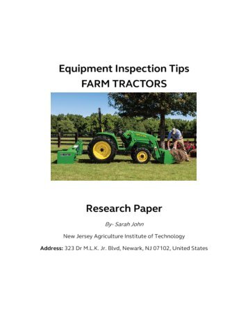 Equipment Inspection Tips - Farm Tractors