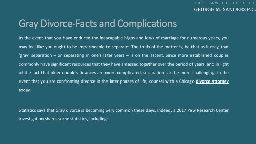 Gray Divorce-Facts and Complications