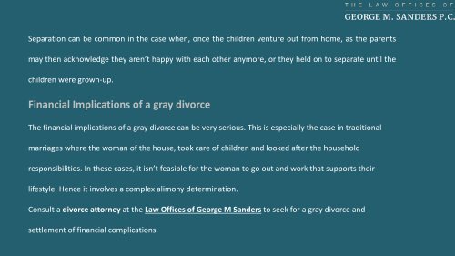 Gray Divorce-Facts and Complications