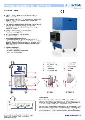 Kompakt-Entstauber mit Taschenfilter - Blotenberg GmbH