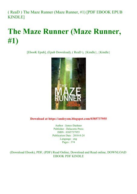 the maze runner online pdf the maze runner online pdf