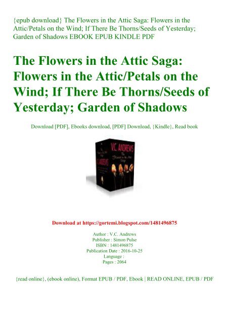 Epub Download The Flowers In The Attic Saga Flowers In The