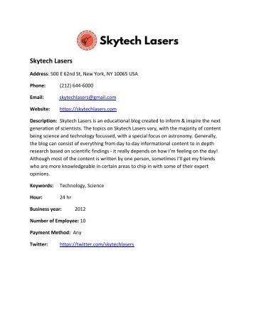 Skytech Lasers