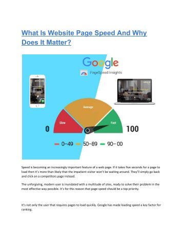 What Is Website Page Speed And Why Does It Matter?