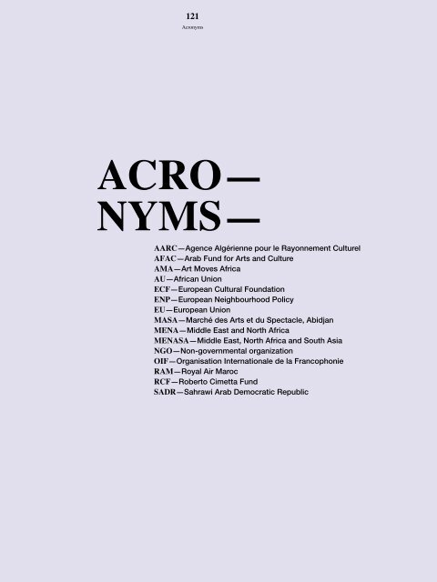 Art Moves Africa – Retracing Roots and Tracing New Routes: Mobility and Touring in North Africa