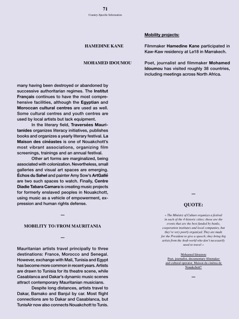 Art Moves Africa – Retracing Roots and Tracing New Routes: Mobility and Touring in North Africa