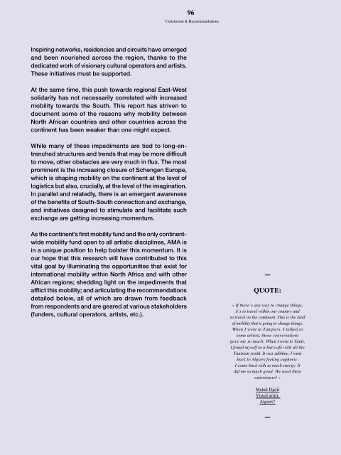 Art Moves Africa – Retracing Roots and Tracing New Routes: Mobility and Touring in North Africa