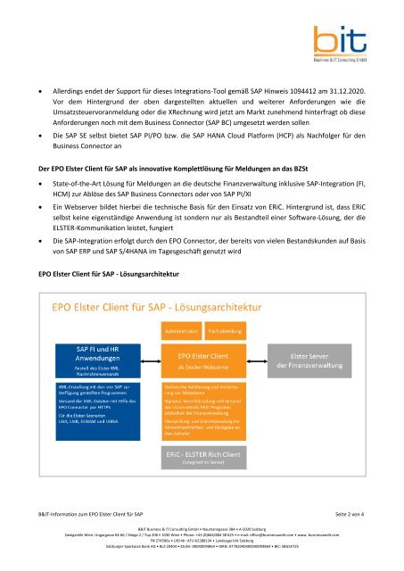 EPO Elster Client - Behördenmeldungen mit SAP heute und morgen