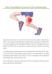 How Yoga Helps In Loosen Up Your Hamstring?