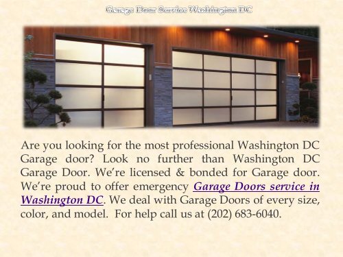 Garage Door Service Washington DC