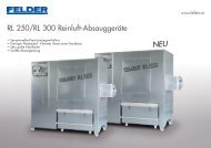 NEU RL 250/RL 300 Reinluft-Absauggeräte - FELDER Maschinen ...
