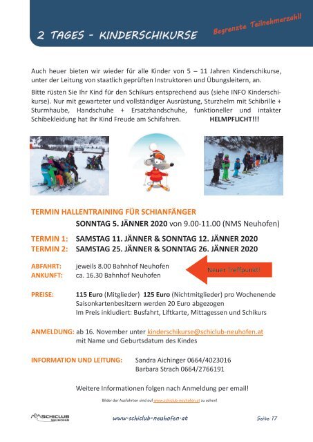 Programm 2019/2020 - Schiclub Neuhofen an der Krems