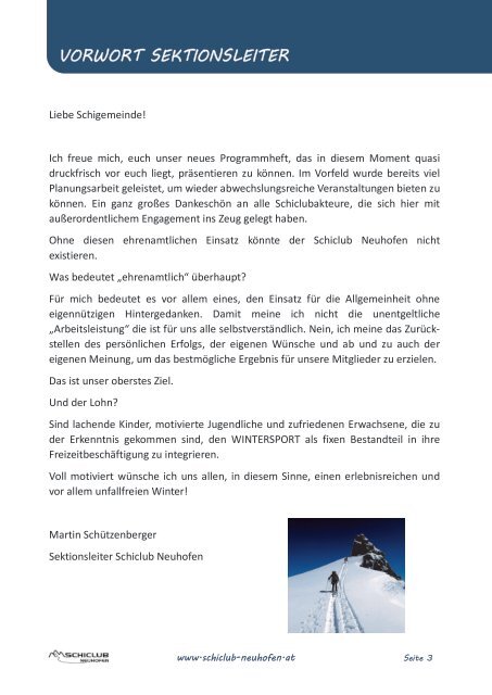 Programm 2019/2020 - Schiclub Neuhofen an der Krems