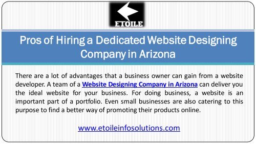 Pros of hiring a dedicated Web Designing Company In Phoenix Arizona Az