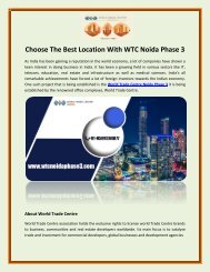 Choose The Best Location With WTC Noida Phase 3