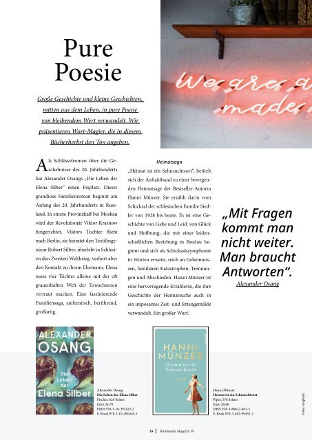 Buchhandlung Lauf Magazin Herbsst 2019