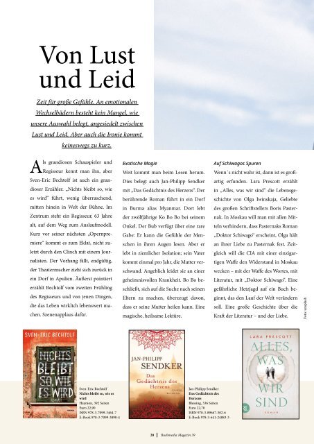 Buchhandlung Lauf Magazin Herbsst 2019