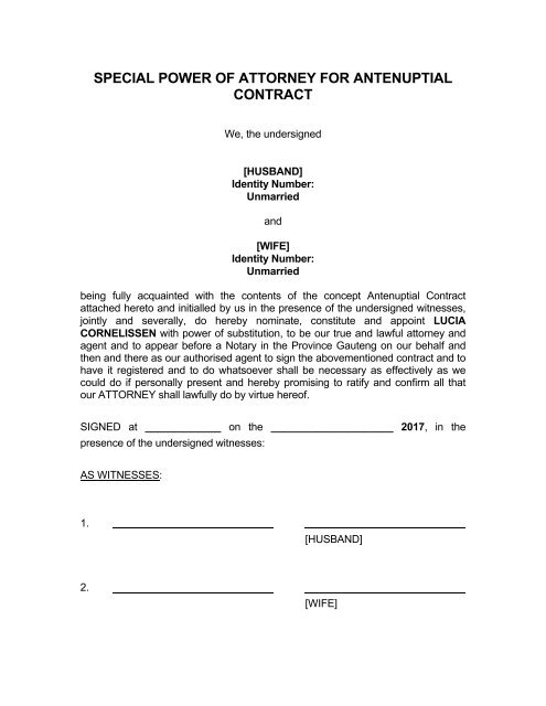 antenuptial contract