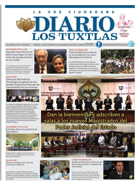 Edición de Diario Los Tuxtlas del día 15 de octubre de 2019