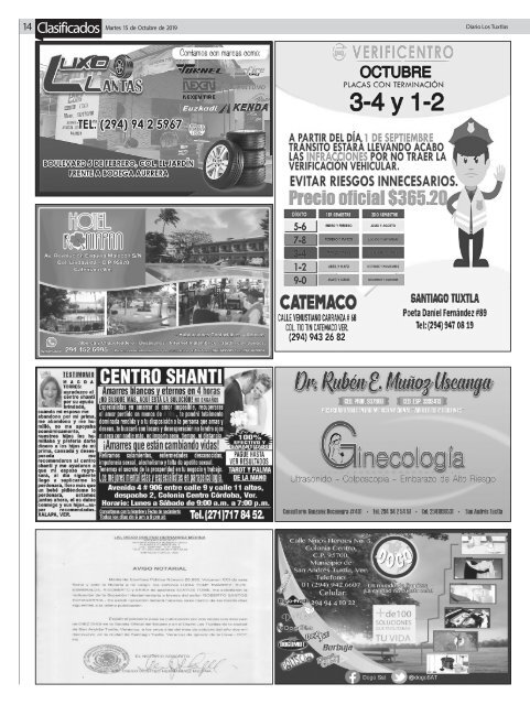 Edición de Diario Los Tuxtlas del día 15 de octubre de 2019