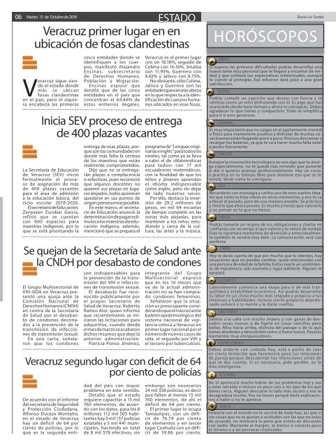 Edición de Diario Los Tuxtlas del día 15 de octubre de 2019