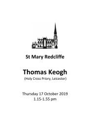Lunchtime at Redcliffe - Free Organ Recital featuring Thomas Keogh 