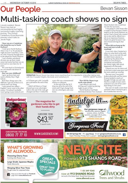 Selwyn Times: October 16, 2019